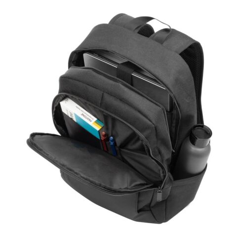 DRAMMEN. Sac à dos pour ordinateur portable en polyester recyclé haute densité 600D Noir | sans marquage