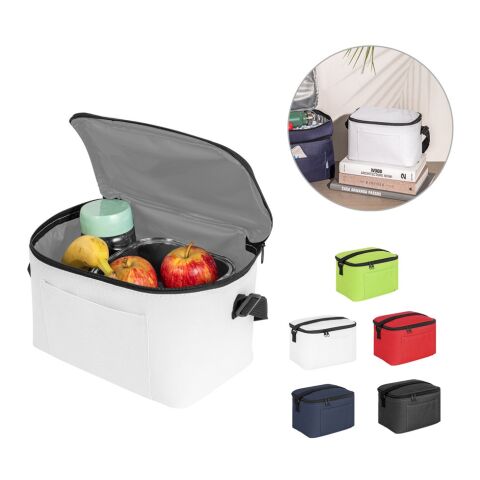 CANCUN. Sac thermique en polyester recyclé 600D avec sangle réglable Noir | sans marquage