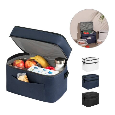 CANCUN LARGE. Sac thermique en polyester recyclé 600D, avec sangle réglable Noir | sans marquage