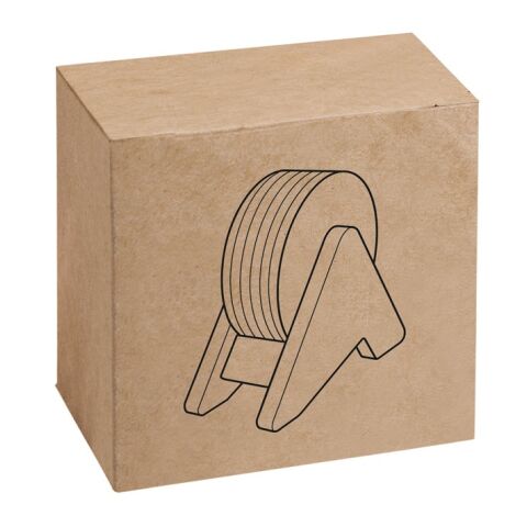 PLYCORK. Support en contreplaqué avec 6 sous-verres en liège Beige | sans marquage