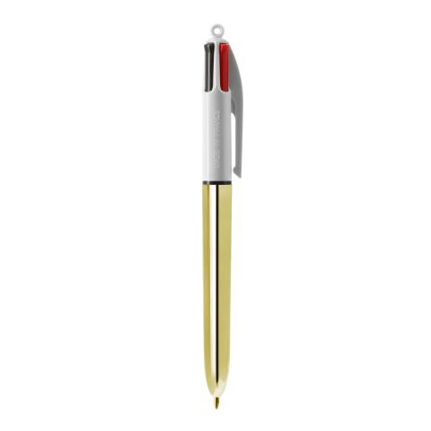 BIC® 4 Couleurs Shine bille Blanc-or | Sérigraphie 1 couleur | Corps-à la droite du clip | 30.00 mm x 43.00 mm