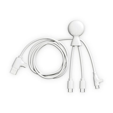 Câble USB-C long Xoopar Mr. Bio de 1 mètre Blanc | Tampographie 1 couleur | 1ere face | Ø 23 mm