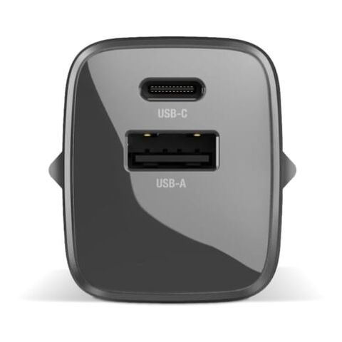 Fresh 'n Rebel Chargeur rapide 30 W GaN USB-C &amp; USB-A Gris foncé | sans marquage