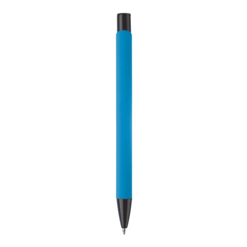 Stylo Alicante toucher doux Bleu clair-Noir | Gravure | dans le prolongement du clip | 50 mm x 8 mm | non disponible