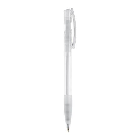 Stylo Nash Transparent Blanc-Blanc | Sérigraphie 1 couleur | à 180 degrés du clip | 33 mm x 25 mm | non disponible