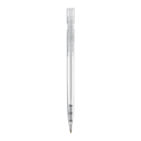 Stylo Nash Transparent Blanc-Blanc | Tampographie 1 couleur | Sur le clip | 30 mm x 5 mm | non disponible