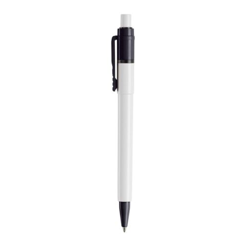 Stylo Baron Colour opaque Blanc-Noir | Sérigraphie 1 couleur | à 270 degrés du clip | 45 mm x 25 mm | non disponible