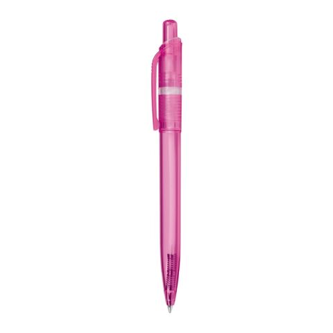 Stylo Ducal Clear transparent Rose-Rose | Sérigraphie 1 couleur | à 180 degrés du clip | 40 mm x 25 mm | non disponible