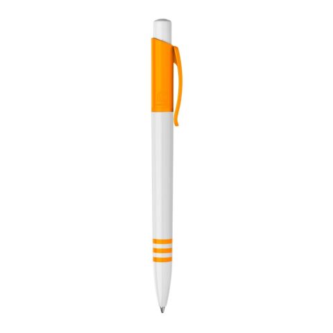 Stylo Tropic opaque Blanc-Orange | Sérigraphie 1 couleur | à 90 degrés du clip | 45 mm x 25 mm | non disponible