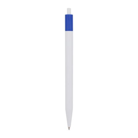Stylo bille Kuma couleur opaque Blanc-Bleu roi | Tampographie 1 couleur | sur le clip | 40 mm x 6 mm | non disponible