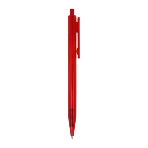 Stylo bille Kuma transparent Rouge / blanc-Rouge / blanc | Sérigraphie 1 couleur | à 180 degrés du clip | 45 mm x 25 mm | non disponible