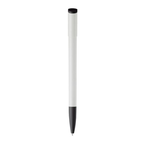 Stylo Deniro Opaque Blanc-Noir | Sérigraphie 1 couleur | à 180 degrés du clip | 45 mm x 25 mm | non disponible