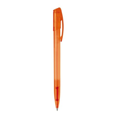 Stylo Deniro Transparent Orange | Sérigraphie 1 couleur | à 90 degrés du clip | 45 mm x 25 mm | non disponible