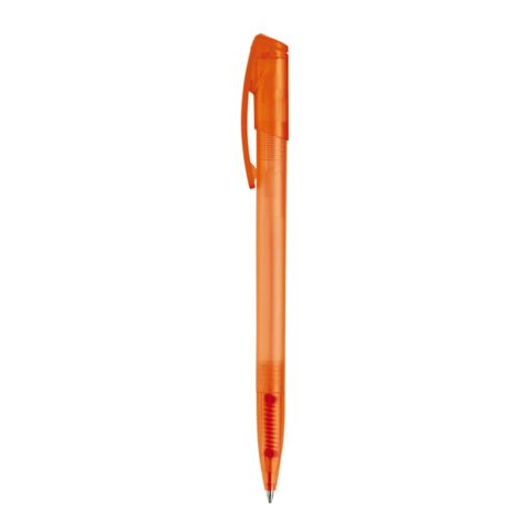 Stylo Deniro Transparent Orange | Sérigraphie 1 couleur | à 90 degrés du clip | 45 mm x 25 mm | non disponible