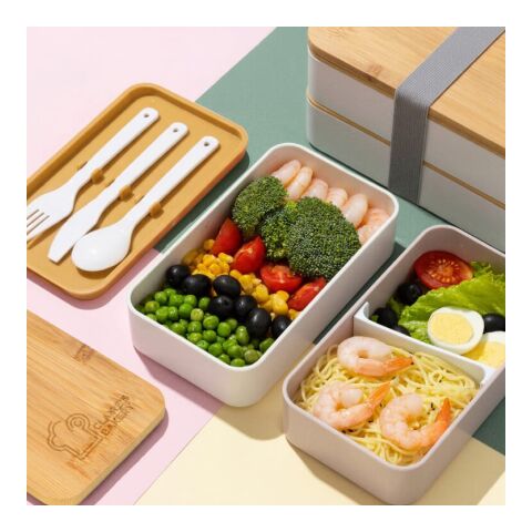Boîte à lunch Bento R-PP &amp; Bambou Blanc