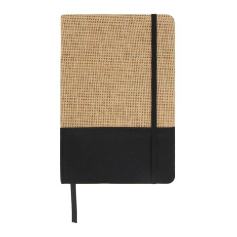 Carnet de notes en jute R-PET GRS Noir | sans marquage | non disponible | non disponible | non disponible