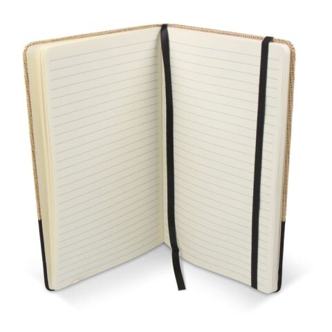 Carnet de notes en jute R-PET GRS Noir | sans marquage | non disponible | non disponible | non disponible