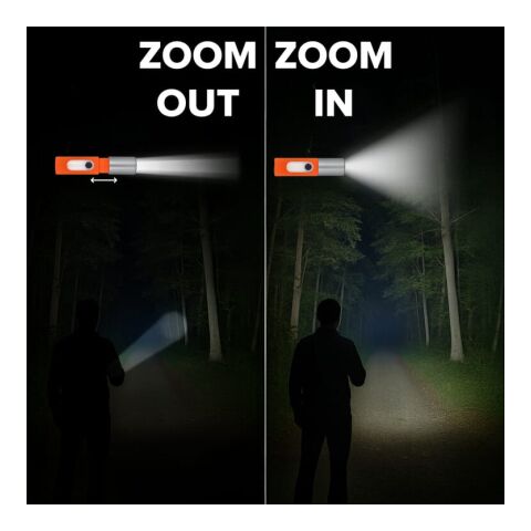 Lampe de poche LED rechargeable 10 W avec fonction zoom 300 lm Blanc | sans marquage | non disponible | non disponible