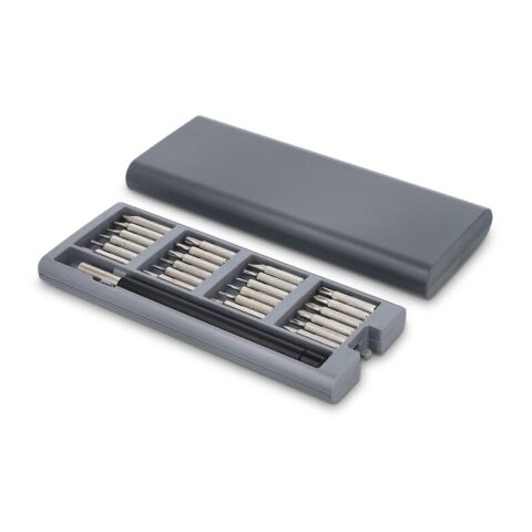 Jeu de 24 tournevis de précision avec organiseur Gris