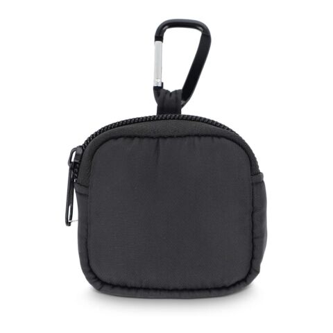 Pochette en nylon pour écouteurs 6,5 x 6 cm Noir