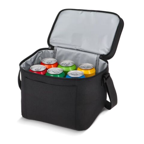 Sac isotherme à double compartiment en R-PET 600D, 30 x 20 x 25 cm, 15 litres. Noir