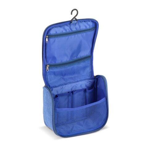 Trousse de toilette de voyage Kora en rPET 300D Bleu / Blanc | sans marquage | non disponible | non disponible