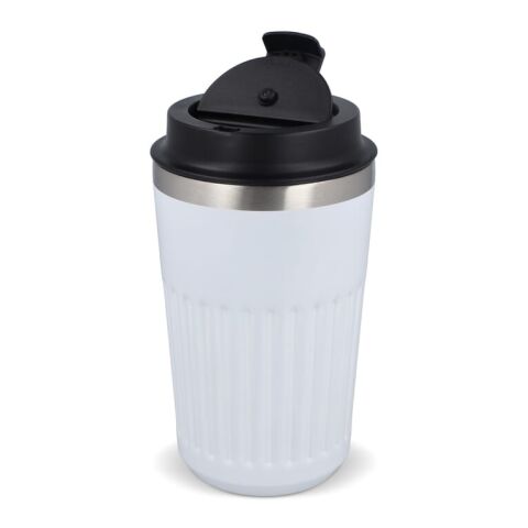 Thermos à café à emporter en acier inoxydable recyclé, 400 ml Blanc | sans marquage | non disponible | non disponible