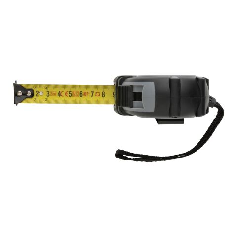 Mètre ruban Grip 5M/19mm en plastique recyclé RCS gris-noir | sans marquage | non disponible | non disponible