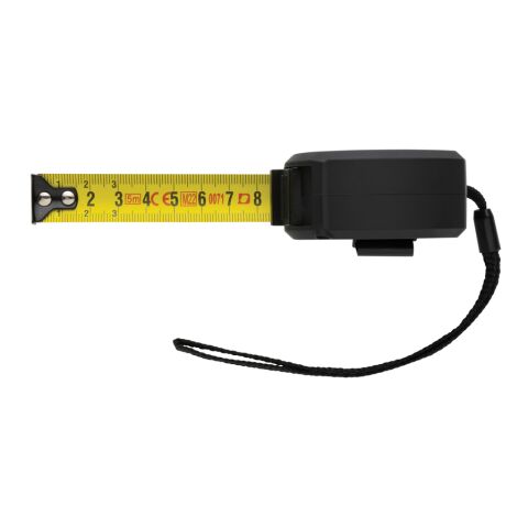 Mètre ruban 5M/19mm en plastique recyclé RCS et bambou FSC® noir | sans marquage | non disponible | non disponible