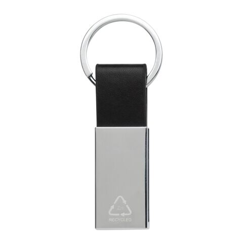 Porte-clés luxe en PU et alliage de zinc recyclé RCS noir | sans marquage | non disponible | non disponible