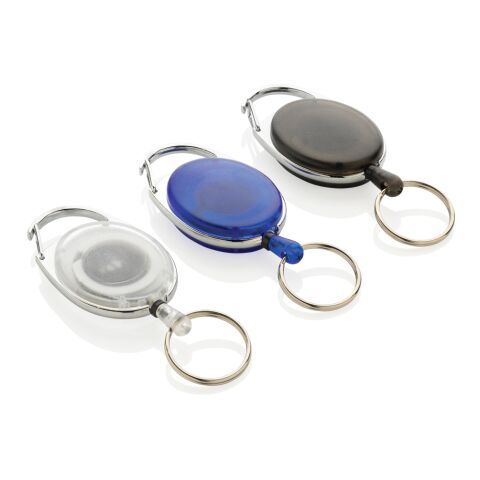 Porte-clés à clip extensible en ABS recyclé RCS blanc | sans marquage | non disponible | non disponible