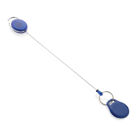 Porte-clés à clip extensible en ABS recyclé RCS bleu | sans marquage | non disponible | non disponible