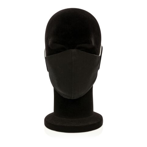 Masque barrière réutilisable à 2 couches en coton noir | sans marquage | non disponible | non disponible