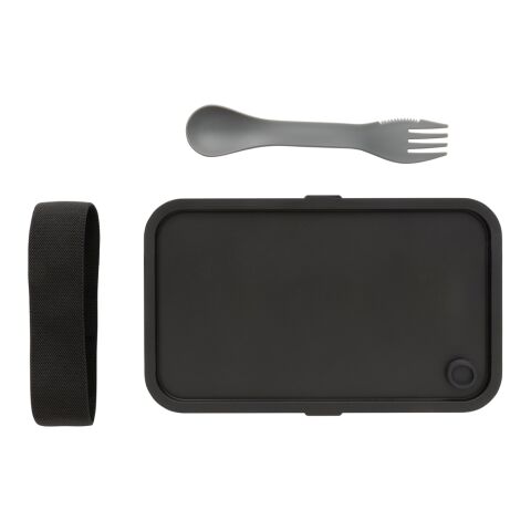 Lunch box avec cuichette en rPP GRS gris | sans marquage | non disponible | non disponible