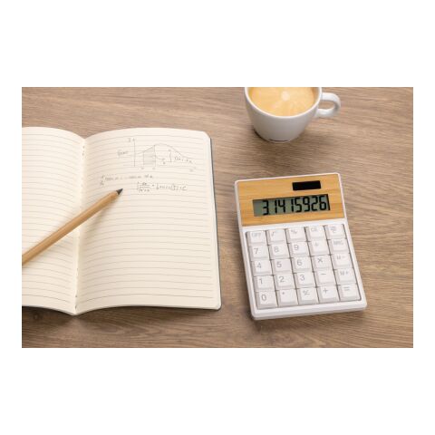 Calculatrice en bambou FSC® et plastique recyclé RCS Utah marron | sans marquage | non disponible | non disponible
