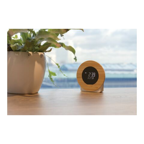 Horloge bureau en bambou FSC® et plastique recyclé RCS Utah marron | sans marquage | non disponible | non disponible