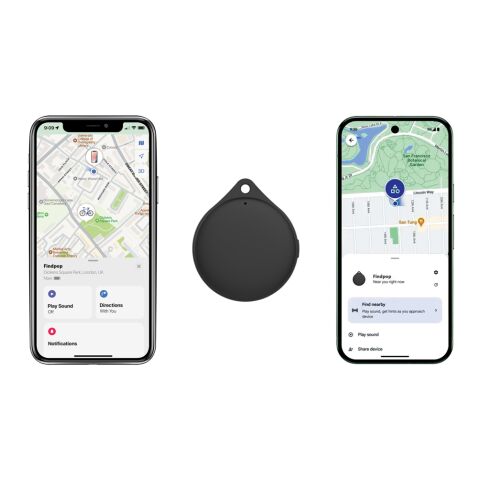 Géolocaliseur en plastique recyclé RCS IPX5 Findpop Dual noir | sans marquage | non disponible | non disponible