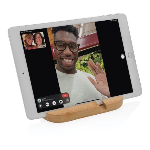 Tablette en bambou et support téléphone marron | sans marquage | non disponible | non disponible