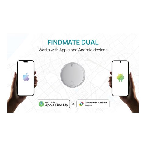 Retrouve-clés en plastique recyclé RCS Findmate Dual blanc | sans marquage | non disponible | non disponible