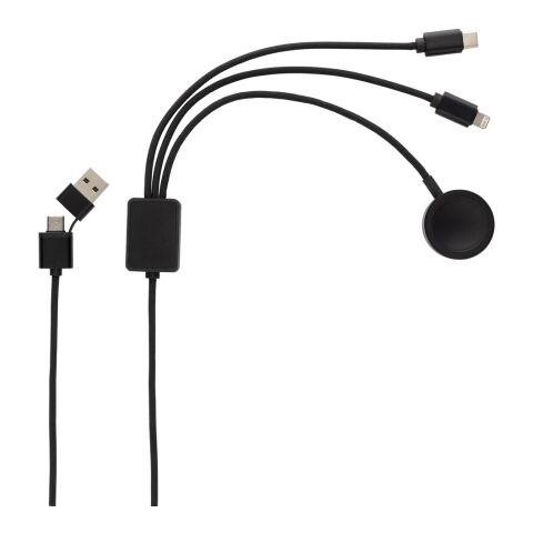 Câble 6-en-1 avec chargeur de montre en rPET RCS Terra gris | sans marquage | non disponible | non disponible