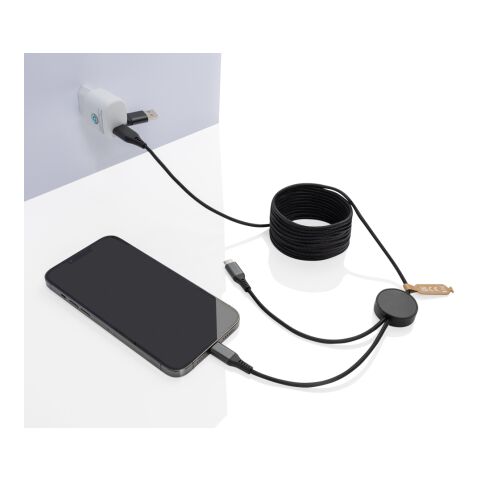 Câble 4 en 1 de 3 mètres en PET RCS Terra gris | sans marquage | non disponible | non disponible