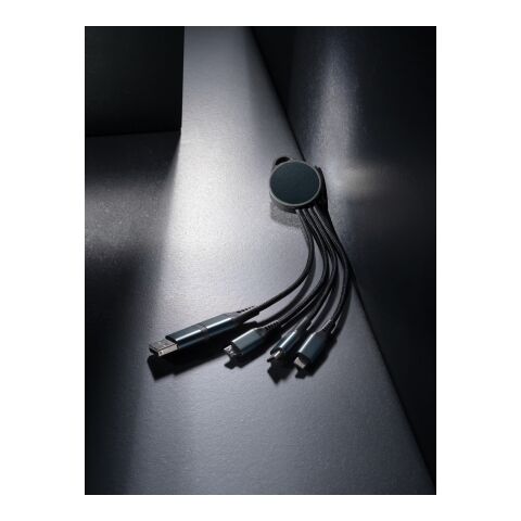 Câble de chargement 6-en-1 en aluminium recyclé RCS Terra gris | sans marquage | non disponible | non disponible