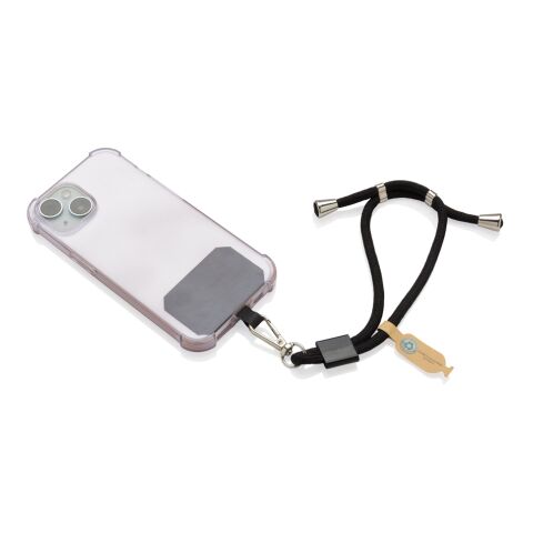Bracelet téléphone réglable en rPET recyclé RCS CarryLoop noir | sans marquage | non disponible | non disponible
