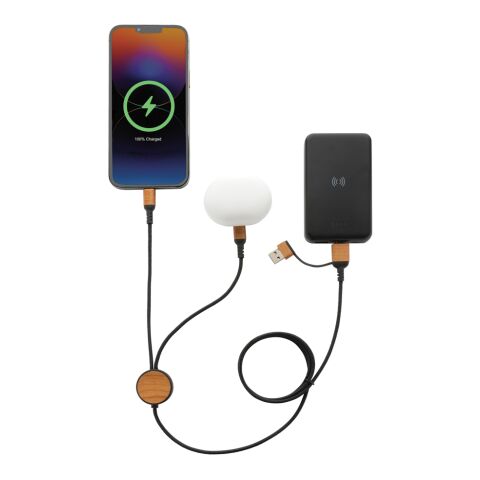 Câble 120 cm 6-en-1 en plastique recyclé RCS Ohio noir | sans marquage | non disponible | non disponible