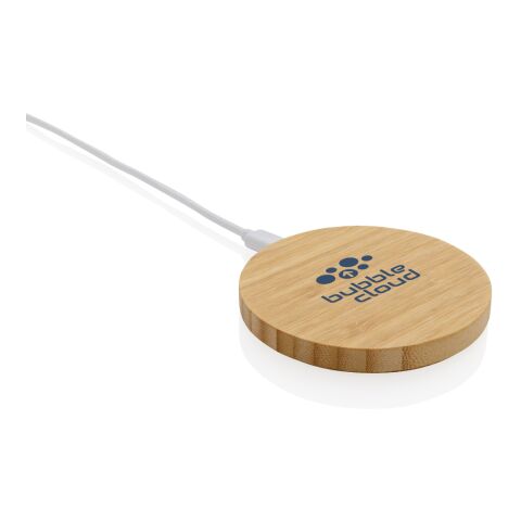 Chargeur sans fil 15W en bambou FSC® marron | sans marquage | non disponible | non disponible