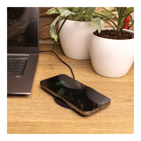 Chargeur rapide sans fil 15W en plastique recyclé RCS noir | sans marquage | non disponible | non disponible