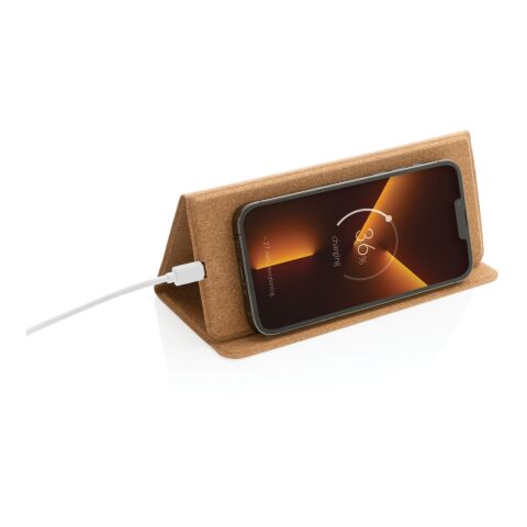 Tapis de souris avec chargeur sans fil 10W en liège FSC® marron | sans marquage | non disponible | non disponible