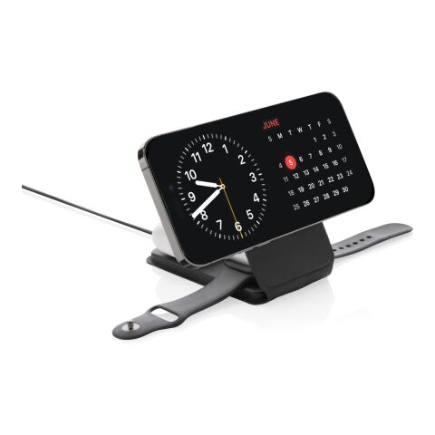 Chargeur magnétique 15W en PU recyclé RCS Swiss Peak noir | sans marquage | non disponible | non disponible