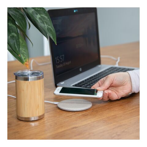Chargeur à induction 5W en fibre de paille marron | sans marquage | non disponible | non disponible