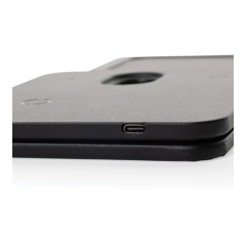 Chargeur de bureau 3 en 1 en PU recyclé RCS Swiss Peak noir | sans marquage | non disponible | non disponible